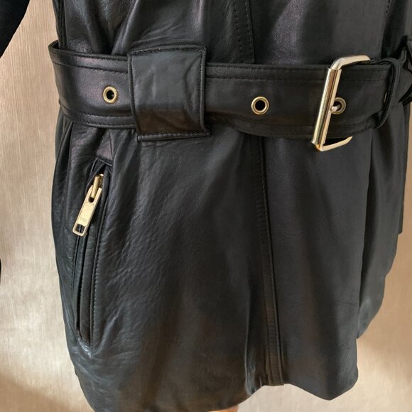 Vintage Margaret Godfrey Black Leather Fringe Biker Jacket - Picture 6 of 15